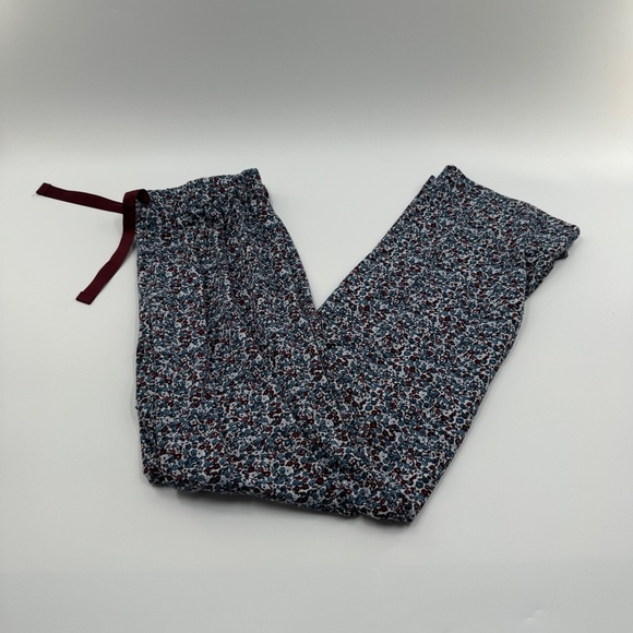 Lands' End Other - Lands’ End Floral Pajama Pants Blue Maroon Drawstring Lounge Size Small